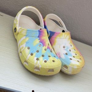Tie-dye crocs-size 7